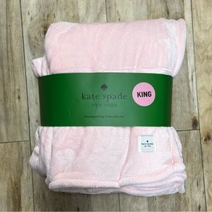Kate Spade KING Oversized Light Pink Blush Fleece Blanket Throw Baby